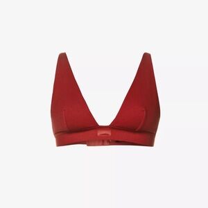Brand New (NWT) Skims Cotton Rib Plunge Bralette - Brick
